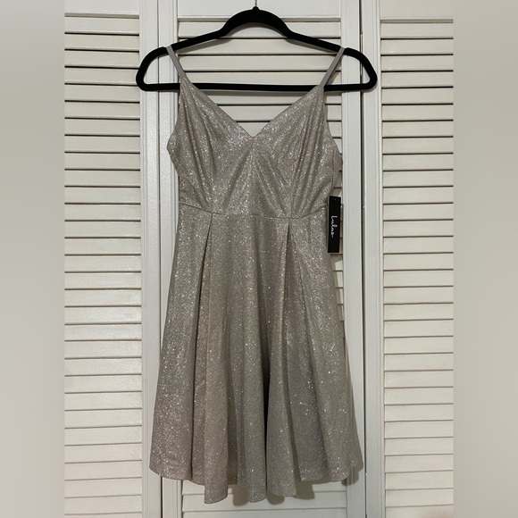 X-Small Lulus Lookout Weekend Sparkly Silver Skater Dress - Picture 2 of 5